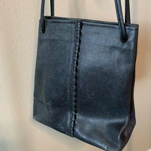 Vintage Hans Koch black leather bucket bag